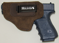 large frame brown suede holster